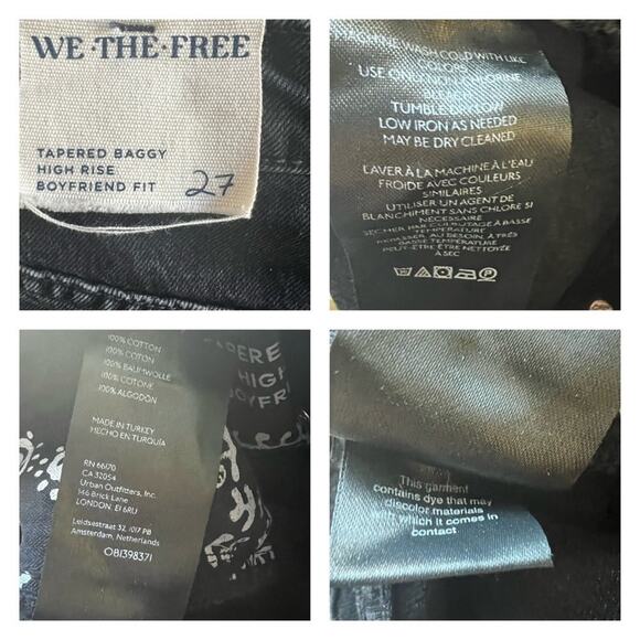 Free People We The Free The Tapered Baggy High Rise Boyfriend Fit Jeans Size 27 - Picture 8 of 10